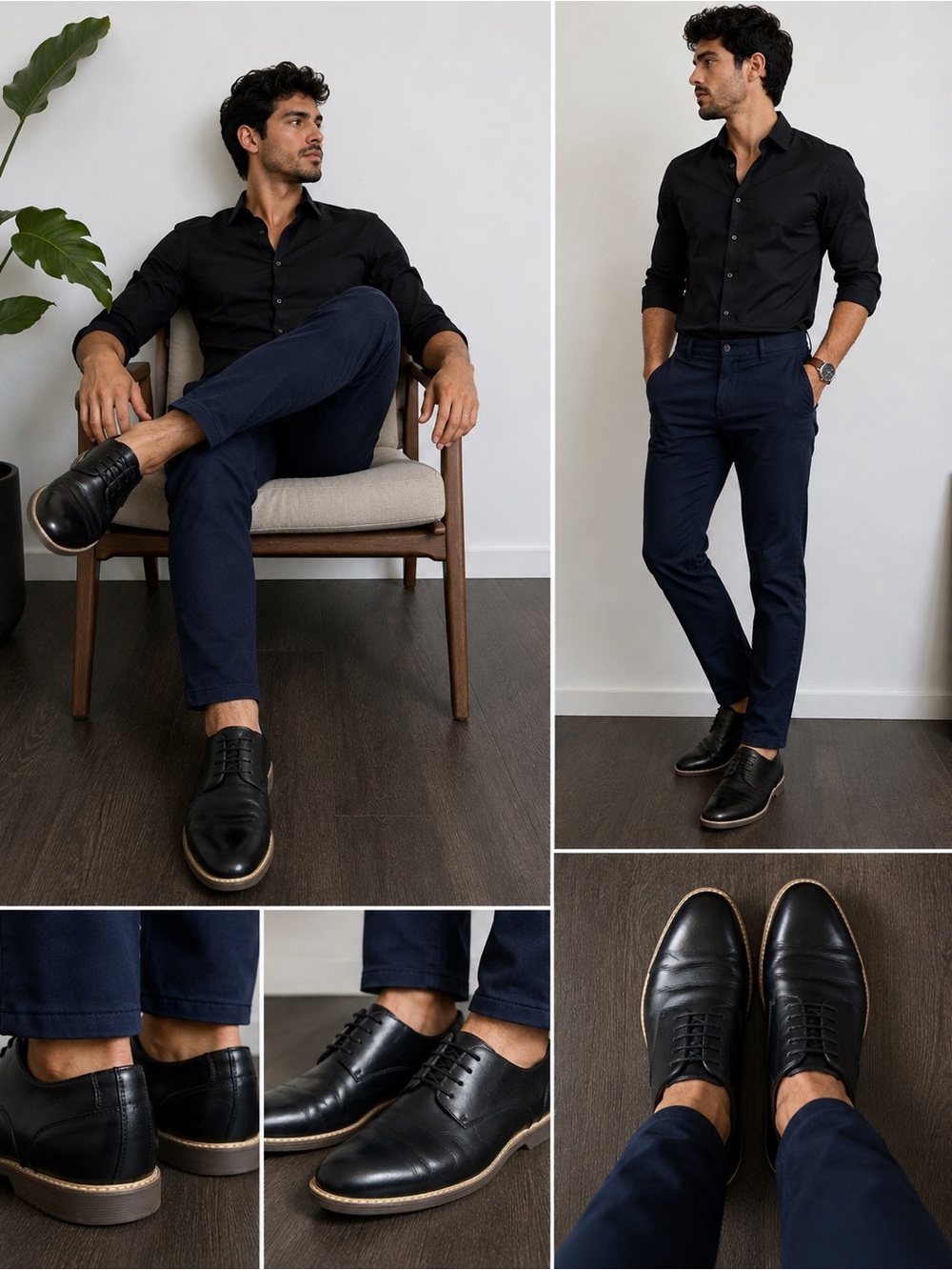 Steve Madden Black Oxford Dress Shoes Men’s 10 Classic Lace Up